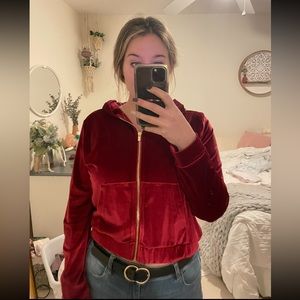 HOT🔥 - Burgundy Velour Jacket